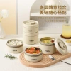 304 stainless steel Japanese-style insulated lunch box, office worker with lid, microwave oven bento bucket, simple soup box, lunch box full image